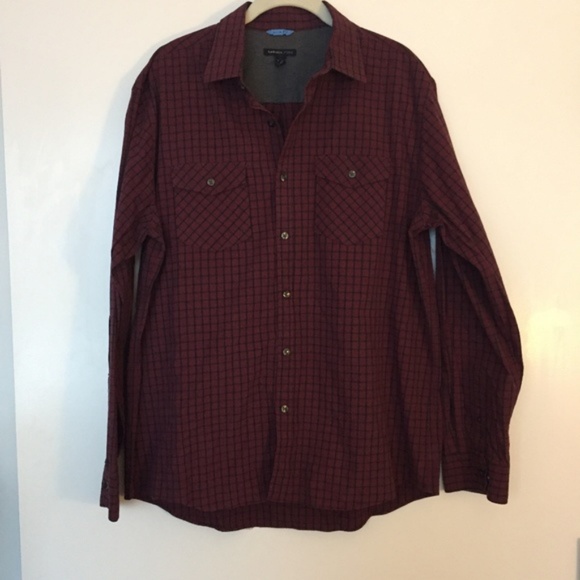 Van Heusen Studio Slim Fit Plaid Button-Up Shirt – Casual Workwear, Size Large - Picture 4 of 5